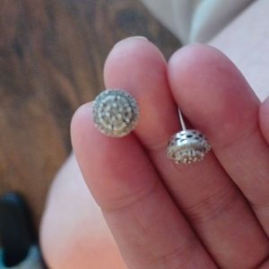 Sterling silver diamond earrings